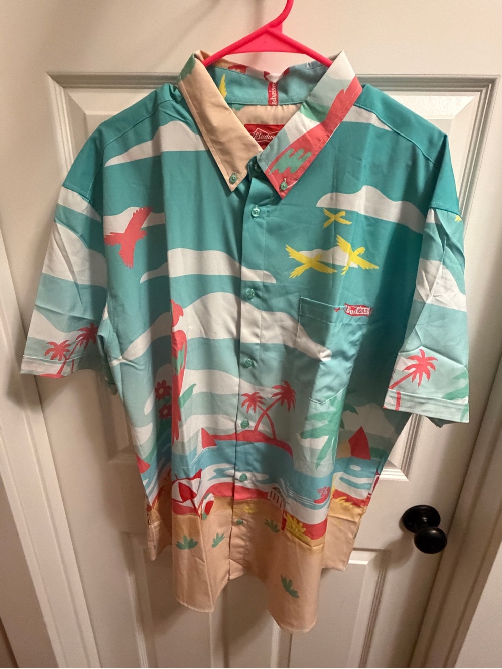 RSVLTS Teal & Coral Tropical Button-Down Shirt